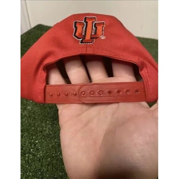 vintage Indiana Hoosiers hat cap snap back black red football spell out 90s mens - Picture 9 of 12